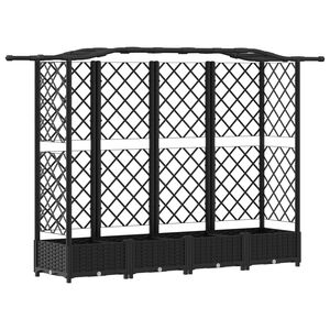 vidaXL Letto Rialzato con Griglia e Tetto Nero 203,5 x 40 x 125 cm PP