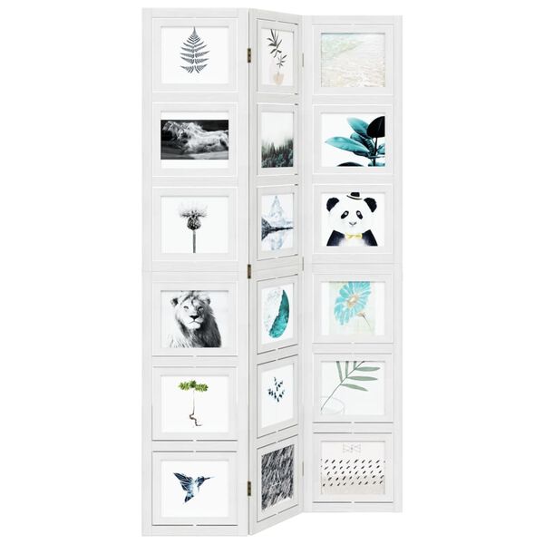 vidaXL Divisorio Ambienti 3Pannelli Bianco Legno Massello di Paulownia