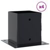 vidaXL Basi per Pali Quadrati 4pz 121x121mm Acciaio Verniciato Polvere