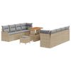vidaXL Set Divano da Giardino 11 pz Beige polyrattan