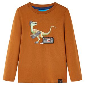 vidaXL Maglietta da Bambina a Maniche Lunghe Cognac 104
