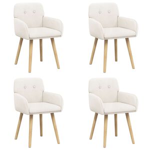 vidaXL Sedie da pranzo 4 pz Boucl&eacute; Crema 59 x 57 x 85 cm