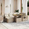 vidaXL Set Divani da Giardino 7 pz con Cuscini Beige in Polyrattan