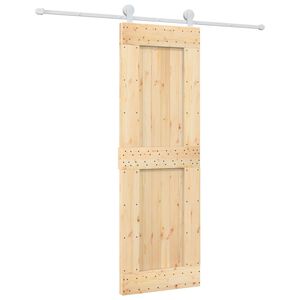 vidaXL Porta Scorrevole con Set Hardware 70x210 cm Legno Massello Pino