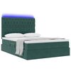 vidaXL Letto con contenitore e LED Verde Scuro 140 x 190 cm Velluto