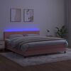 vidaXL Letto a Molle con Materasso e LED Rosa 180x200 cm in Velluto