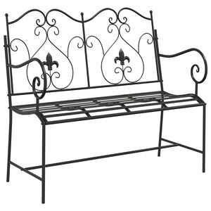 vidaXL Panchina da giardino Nero 104 x 54 x 93 cm Acciaio