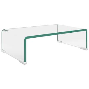 vidaXL Mobile/Rialzo porta TV in Vetro Bianco 40x25x11 cm