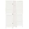 vidaXL Divisorio Ambienti 3Pannelli Bianco Legno Massello di Paulownia