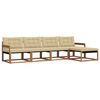 vidaXL Set di divani da esterno con cuscino 5 pcs Naturale e Beige
