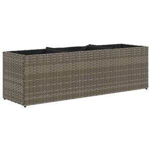 vidaXL Fioriera da Giardino con 3 Vasi Grigia 105x30x32 cm Polyrattan