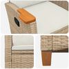 vidaXL Poltrona reclinabile con tavolino 62 x 64 x 112 cm polyrattan