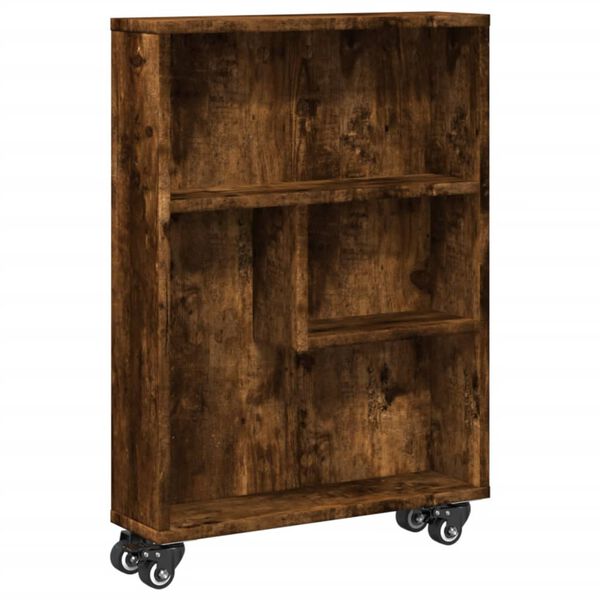 vidaXL Carrello Stretto Rovere Fumo 48x13x68 cm in Truciolato