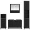 vidaXL Set di mobili per il bagno 4 pcs Rovere Nero Legno multistrato