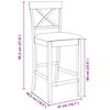 vidaXL Sgabelli da Bar con Cuscini 2 pz Bianco Legno Massello di Hevea