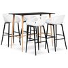 vidaXL Set da Bar 5 pz Nero e Bianco