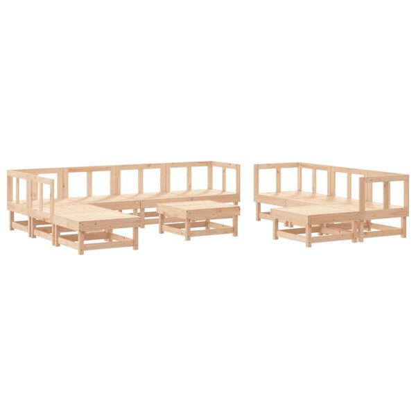vidaXL Set Salotto da Giardino 11 pz in Legno Massello di Pino