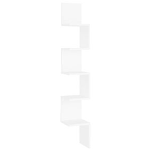 vidaXL Scaffale Angolare da Parete Bianco 20x20x127,5cm in Truciolato