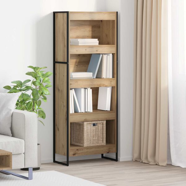 vidaXL Armadio per Libri Rovere Artigianale 80 x 30 x 155 cm