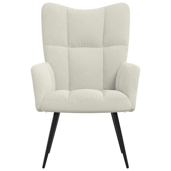 vidaXL Sedia Relax Bianco Crema Velluto