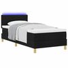 vidaXL Letto a Sorgente LED con materasso Nero 90 x 200 cm Tessuto