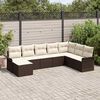vidaXL Set Divano da Giardino con cuscino 8 pcs Marrone polyrattan