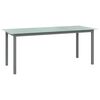 vidaXL Tavolo da Giardino Grigio Chiaro 190x90x74cm Alluminio e Vetro
