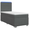 vidaXL Letto con Box Spring, Materasso e LED Grigio Scuro 90 x 190 cm