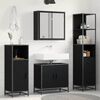 vidaXL Set di mobili per il bagno 3 pcs Rovere Nero Legno multistrato