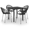 vidaXL Set da Pranzo da Giardino 5 pz in Rattan PVC Nero