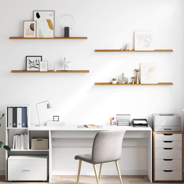 vidaXL Scaffale da parete 4 pcs Beige 115 x 9 x 3 cm Legno multistrato