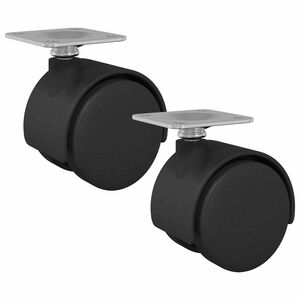 vidaXL Rullo girevole 2 pz Nero 39,5 x 39,5 x 37,8 mm Ferro e PP