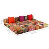 vidaXL Set Divano Modulare 14 pz in Tessuto Motivo Patchwork