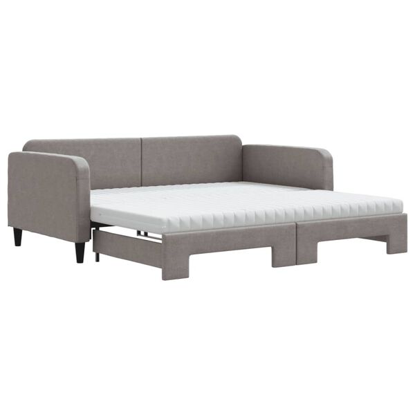 vidaXL Divano Letto Estraibile Materassi Grigio Scuro 100x200 Tessuto