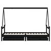 vidaXL Giroletto Bambini con Cassetti Nero 80x200cm Massello di Pino