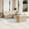 vidaXL Set Divano da Giardino 10 pz con Cuscini Beige in Polyrattan