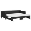 vidaXL Divano Letto Estraibile con Materassi Nero 80x200 cm Tessuto