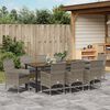 vidaXL Set da Pranzo per Giardino con cuscino 9 pcs Grigio polyrattan