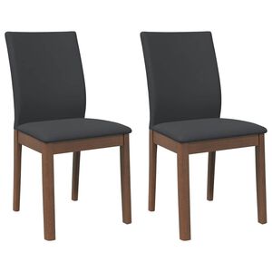 vidaXL Sedie da Pranzo con Cuscini 2pz Marrone Legno Massello di Hevea