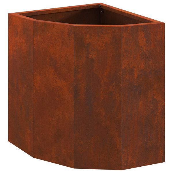 vidaXL Vaso d'angolo Ruggine 30 x 30 x 35 cm acciaio corten