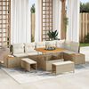 vidaXL Set Divano da Giardino con cuscino 9 pcs Beige Poly Rattan