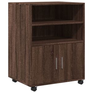 vidaXL Armadietto con Ruote Rovere Marrone 60x48x81 cm in Truciolato