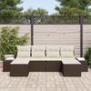 vidaXL Set Divano da Giardino con cuscino 6 pcs Marrone polyrattan