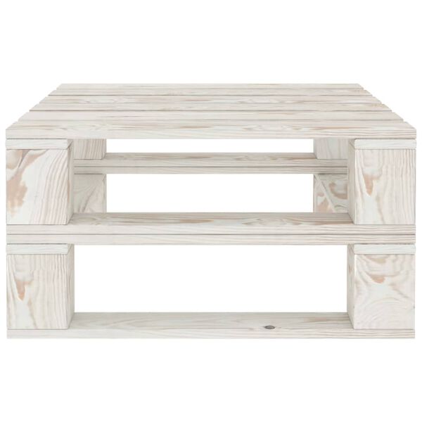 vidaXL Set Salotto da Giardino 4 pz Pallet in Legno Bianco