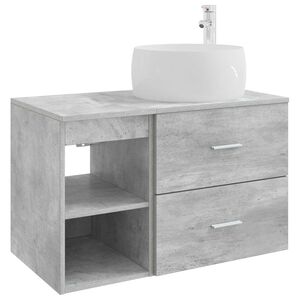 vidaXL Set di mobili per il bagno 2 pcs Grigio Cemento