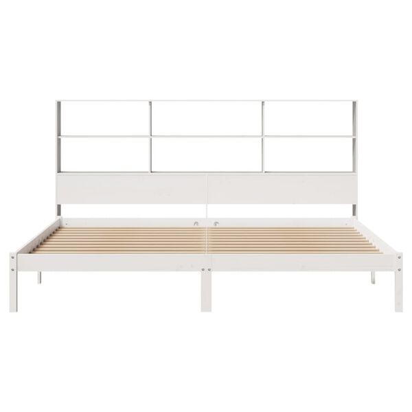 vidaXL Giroletto con Libreria senza Materasso 180x200 cm in Legno Pino