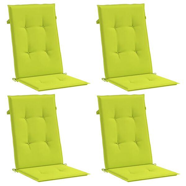 vidaXL Cuscini per Sedie 4 pz Verde Brillante 120x50x3 cm in Tessuto