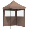 vidaXL Tendone per Feste Pieghevole Pop-Up con 2 Pareti Marrone