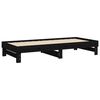 vidaXL Dormeuse Estraibile Nera 2x(80x200) cm Legno Massello di Pino
