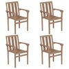 vidaXL Sedie da Giardino Impilabili con Cuscini 4 pz Massello di Teak